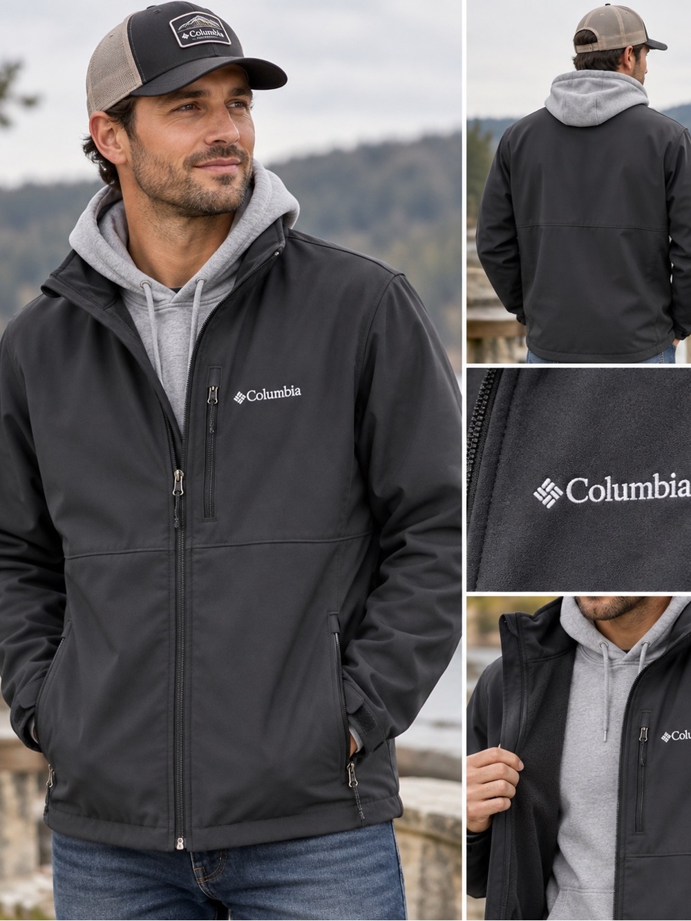 Columbia Men’s Black Softshell Windbreaker Jacket